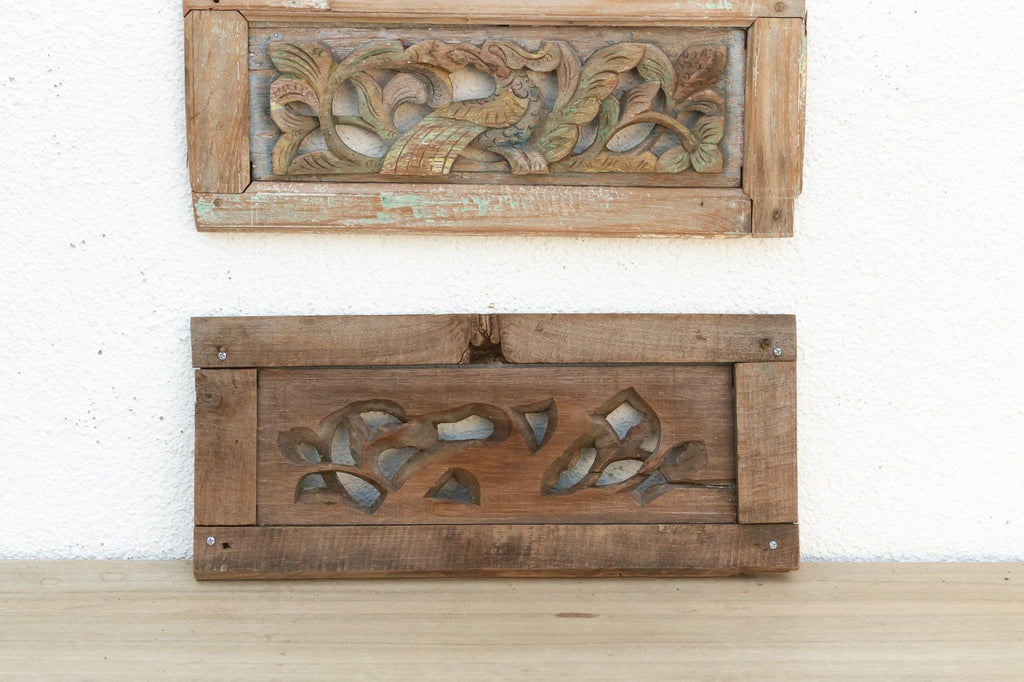 Ornate Finely Carved Asian Panels, Set of 2