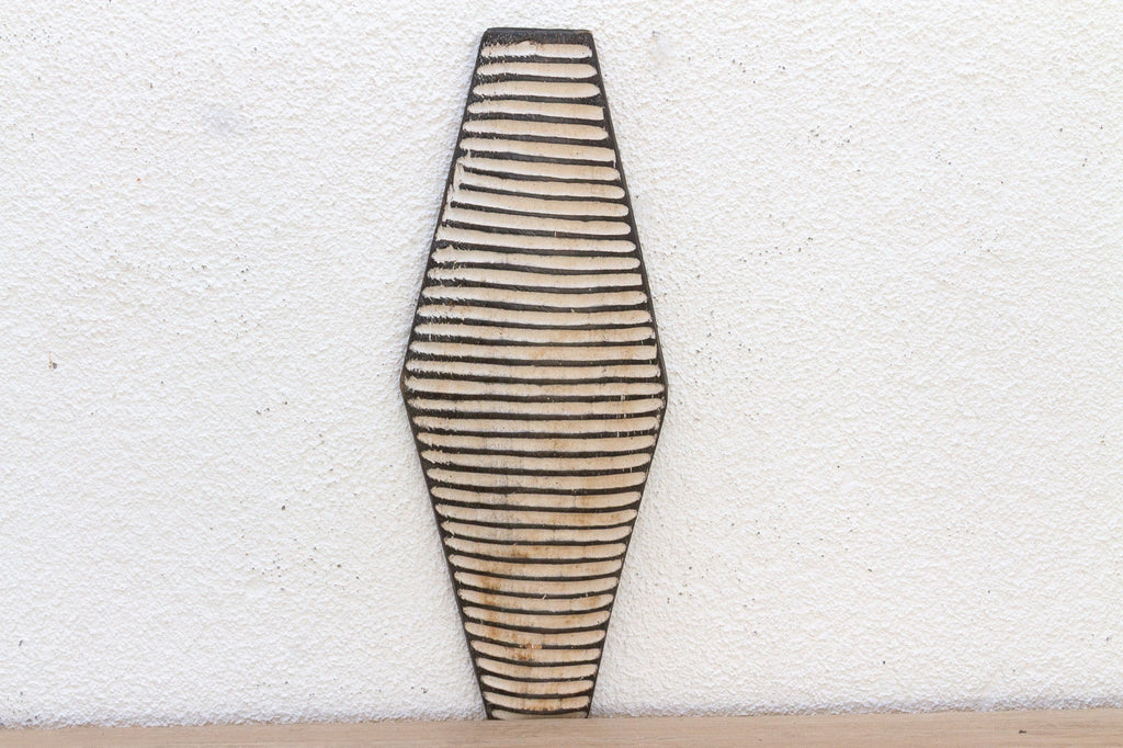 Black & White Carved African Shield