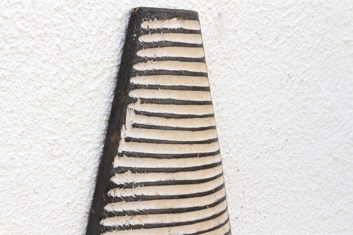 Black & White Carved African Shield