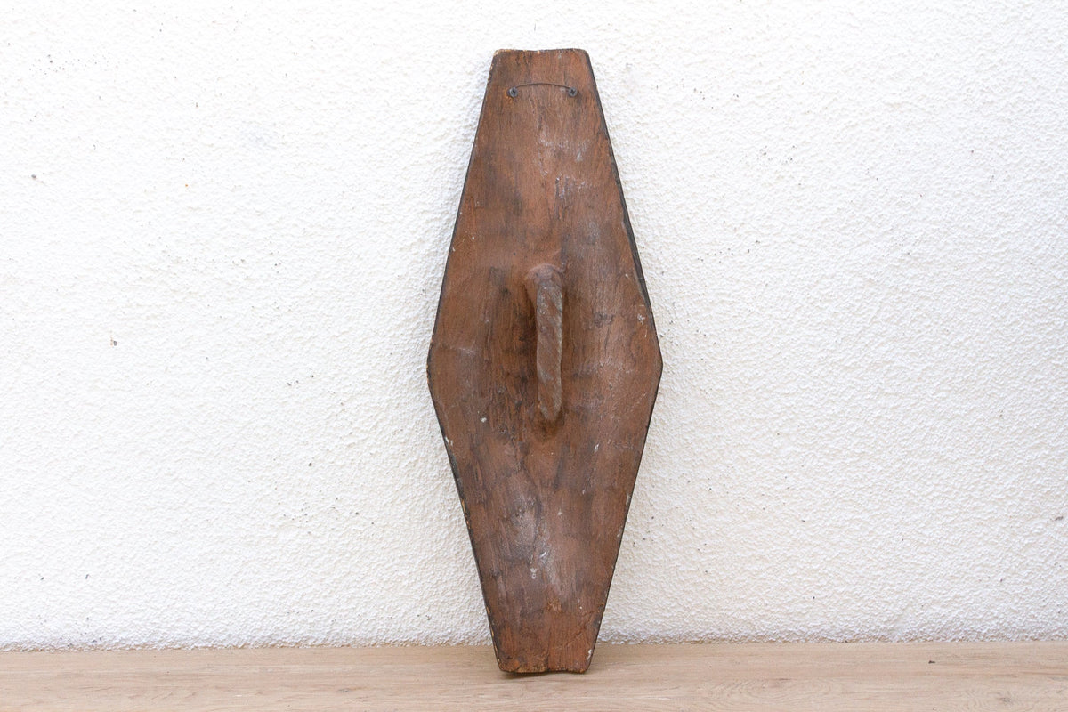 Black & White Carved African Shield