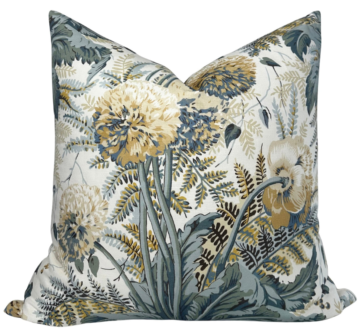 Dahlia Floral Pillow Cover in Blue, Thibaut Pillows