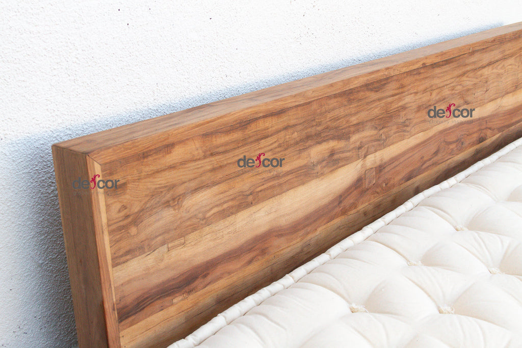 Reclaimed Wood Modern Moroccan Carved Low Sofa