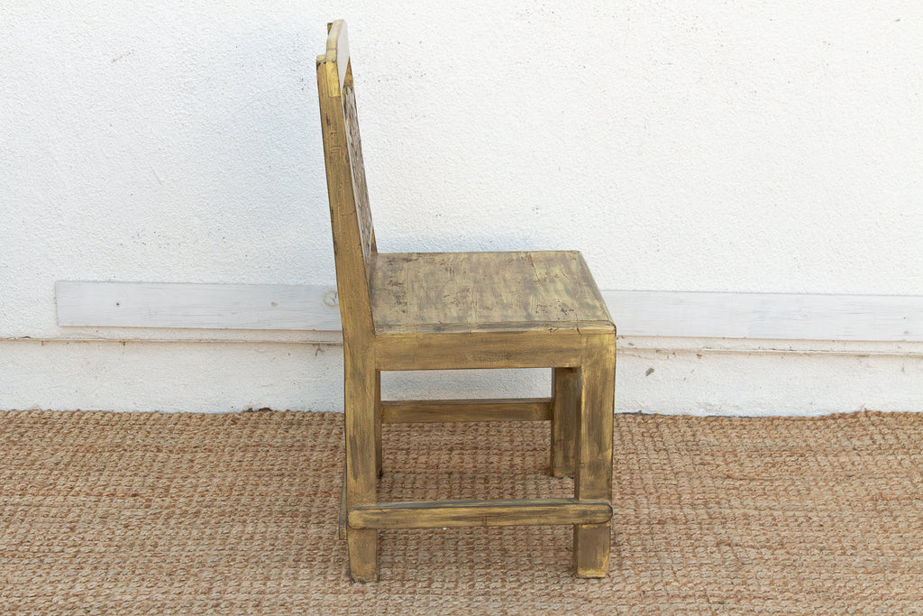 Carved Spanish Colonial Crest Chair