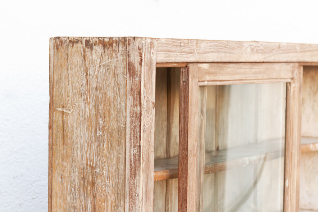 Antique Tall & Slim Farmhouse Display Cabinet