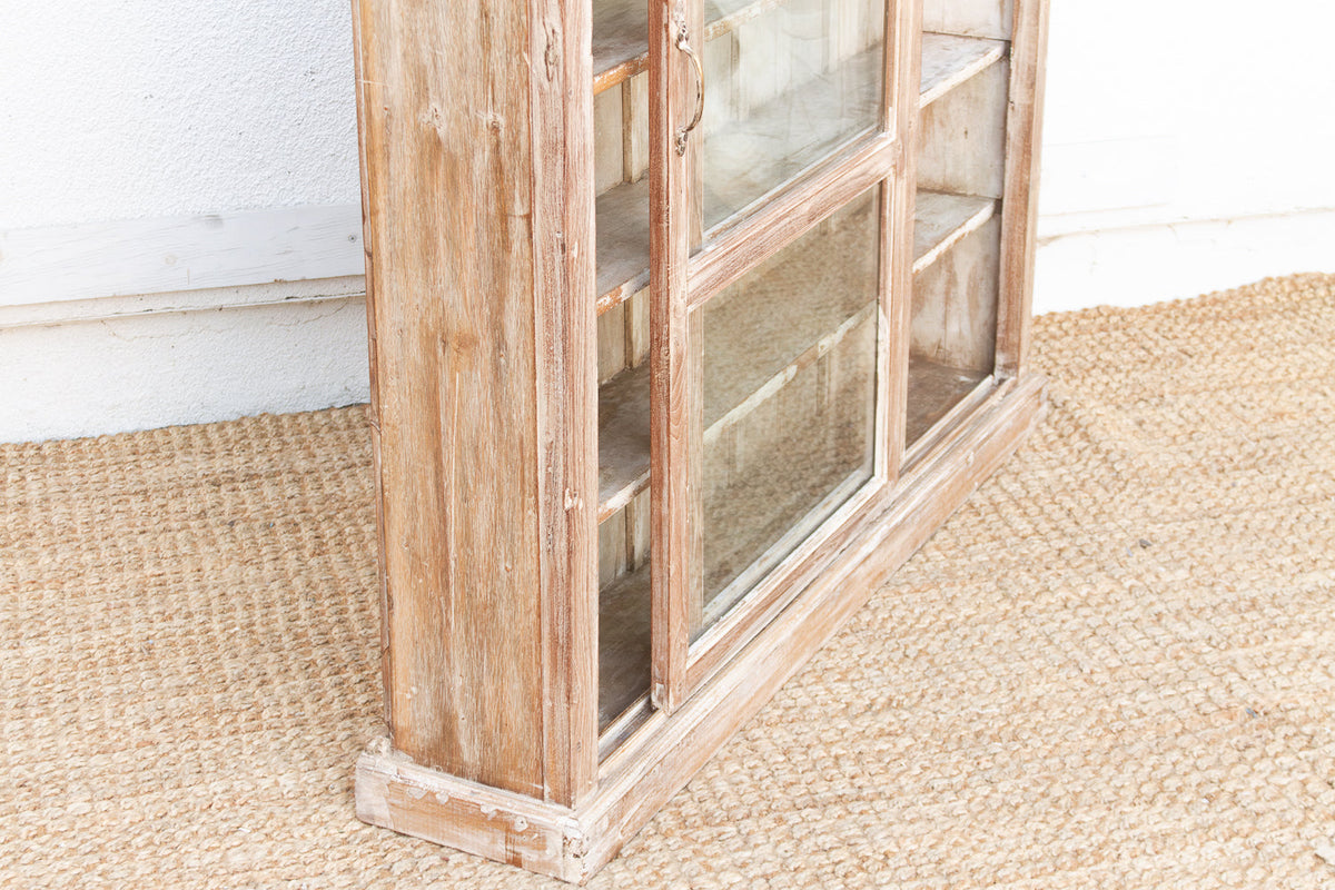 Antique Tall & Slim Farmhouse Display Cabinet