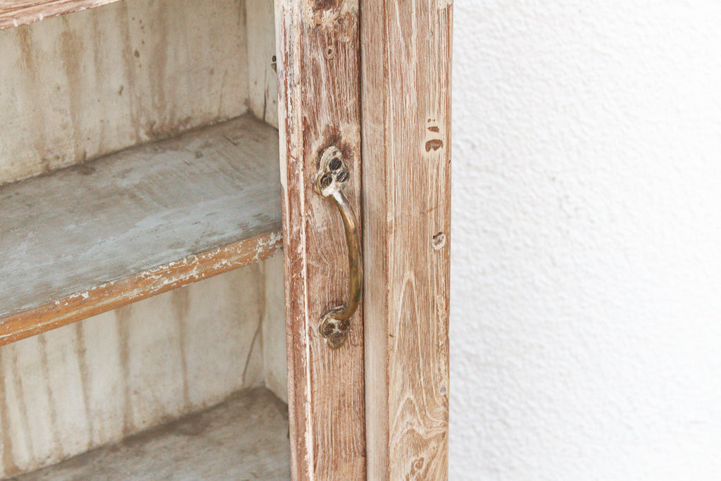 Antique Tall & Slim Farmhouse Display Cabinet