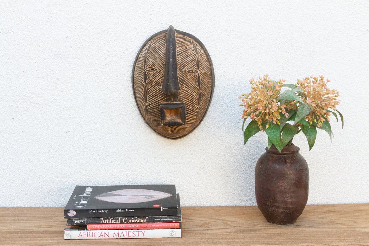 Carved Moon Light Luba African Mask