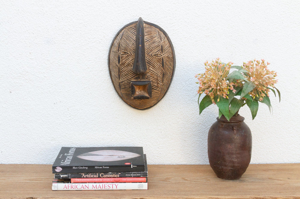 Carved Moon Light Luba African Mask