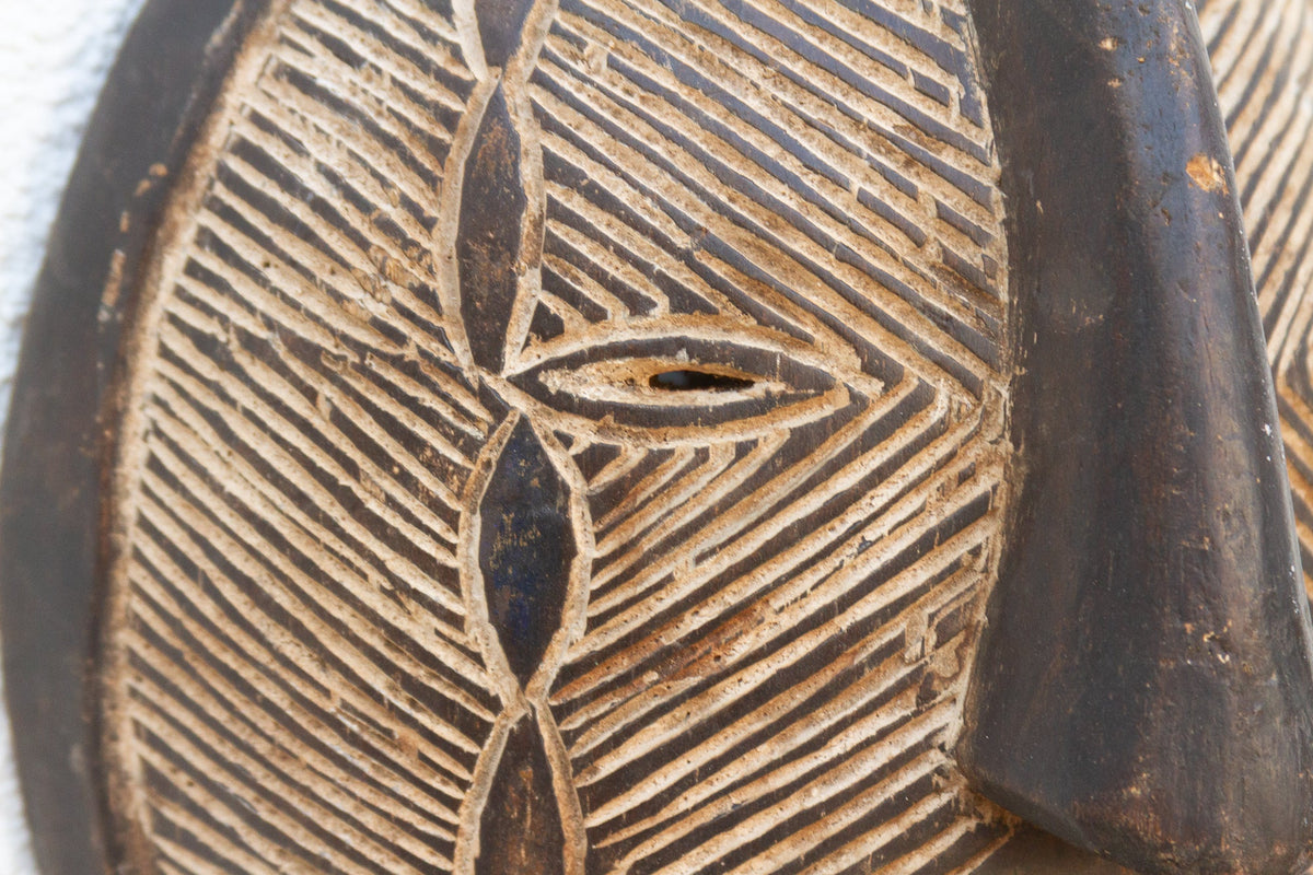 Carved Moon Light Luba African Mask