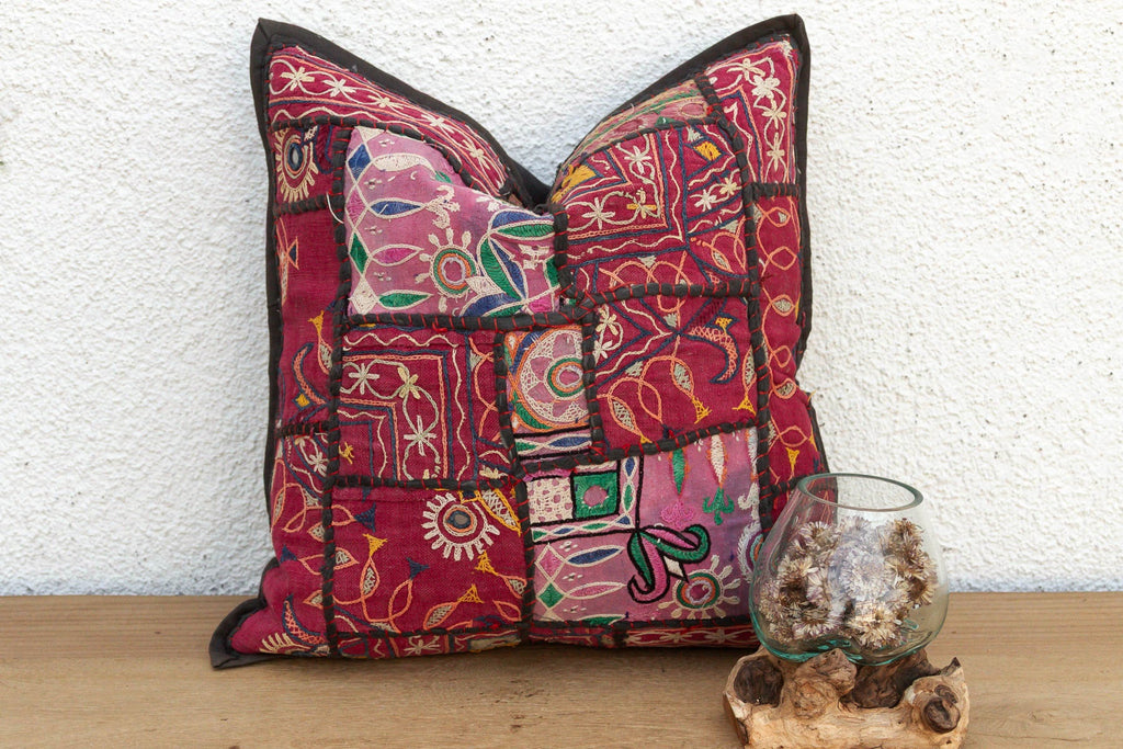 Saffron Bloom Antique Jaisalmer Pillow