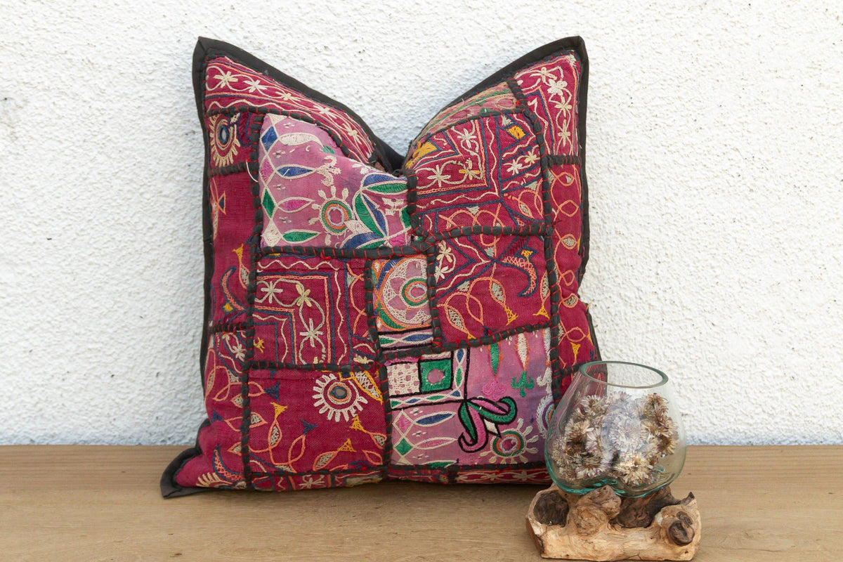 Saffron Bloom Antique Jaisalmer Pillow