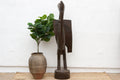 Tall Patinated Brown Carved African Senufo Sefien