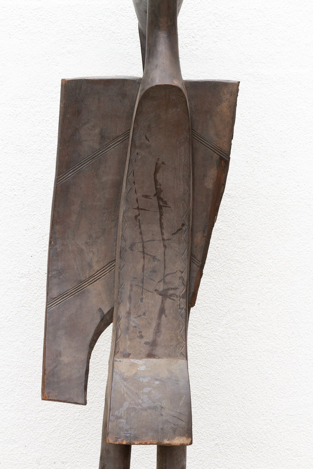 Tall Patinated Brown Carved African Senufo Sefien