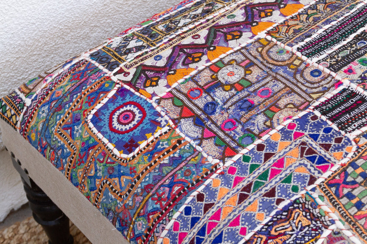 Tribal Modern Upholstered Ottoman Coffee Table