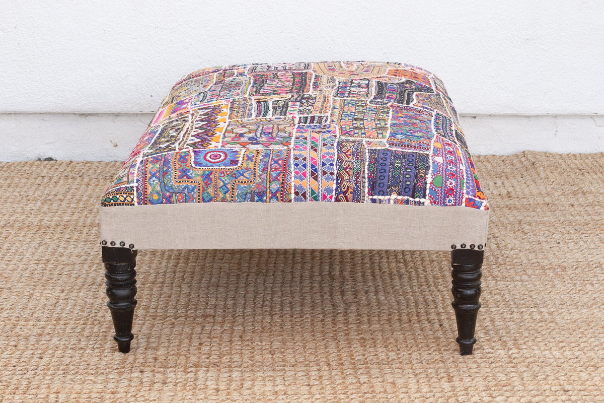 Tribal Modern Upholstered Ottoman Coffee Table
