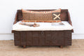 Antique Rajasthani Metal & Carved Wood Box Bench