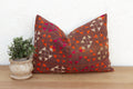 Doaba Lattice, Antique Phulkari Lumbar Pillow Cover