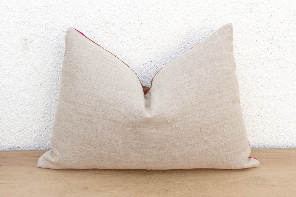 Sangrur Sunburst, Antique Phulkari Lumbar Pillow Cover
