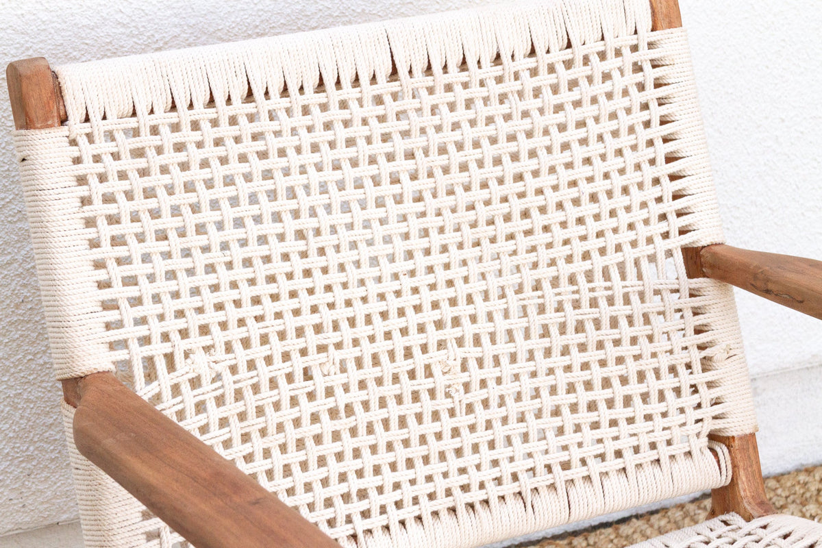Mid-Century Classic, Wood & Woven Arm Chair
