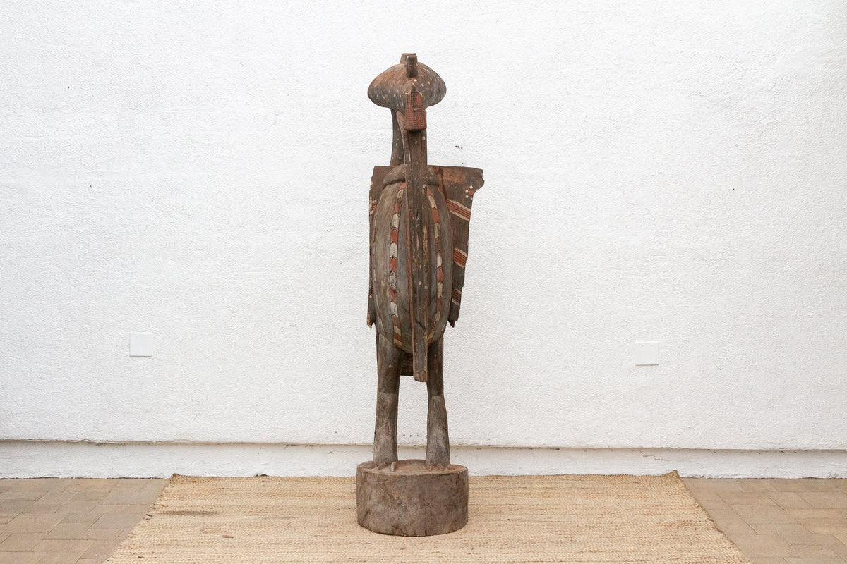 Tall African Fallen Wings Hornbill With Tribal Painted Marks