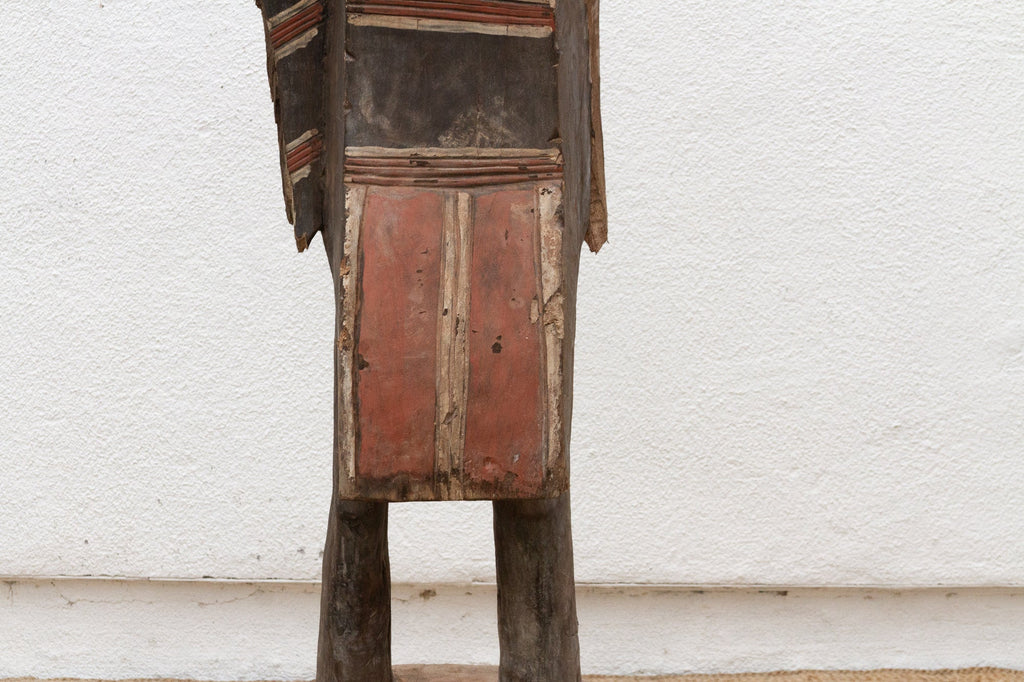 Tall African Fallen Wings Hornbill With Tribal Painted Marks