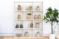 Large Vintage Acacia Wood Painted Bookcase