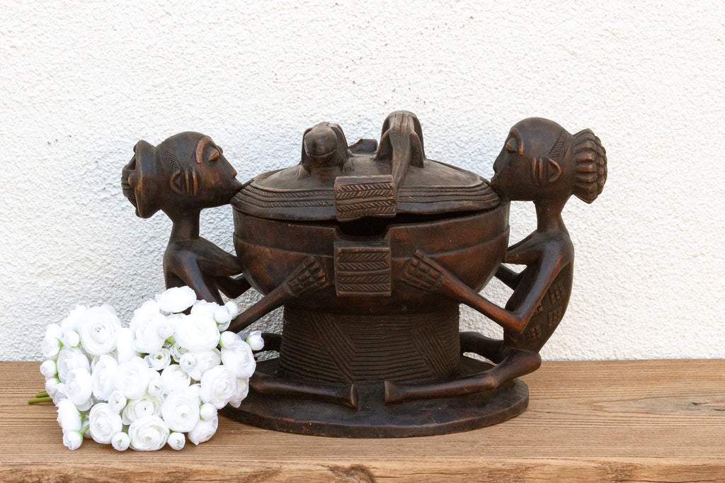 Finely Carved African Divination Bowl
