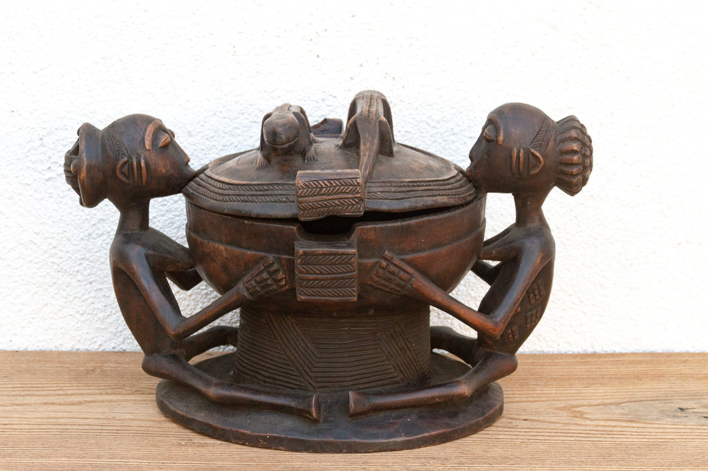 Finely Carved African Divination Bowl