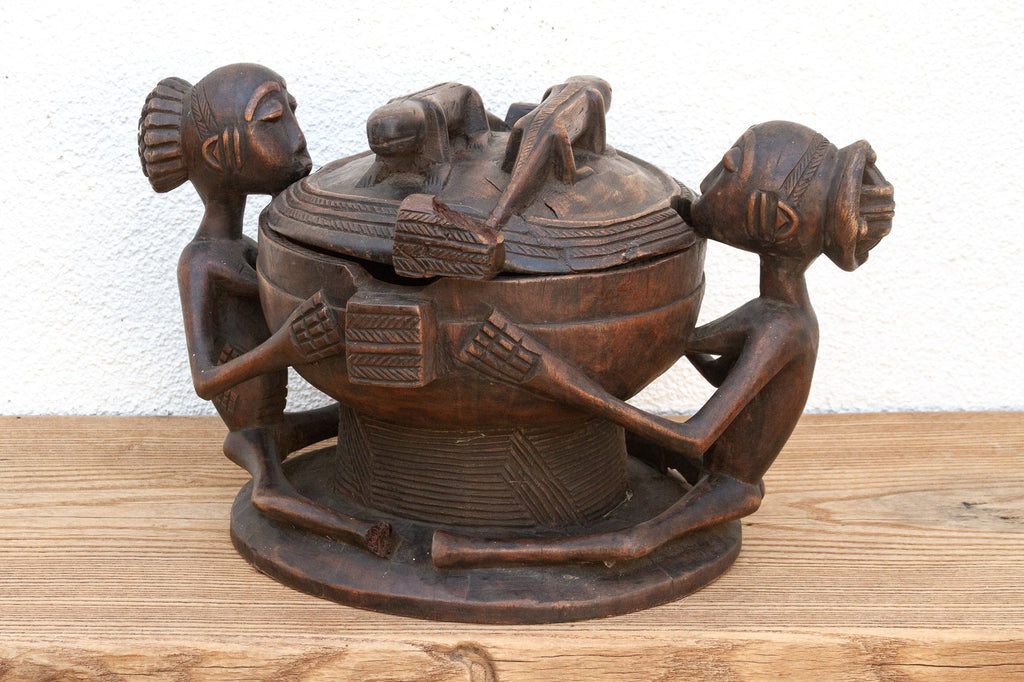 Finely Carved African Divination Bowl
