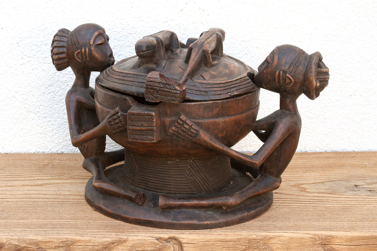Finely Carved African Divination Bowl