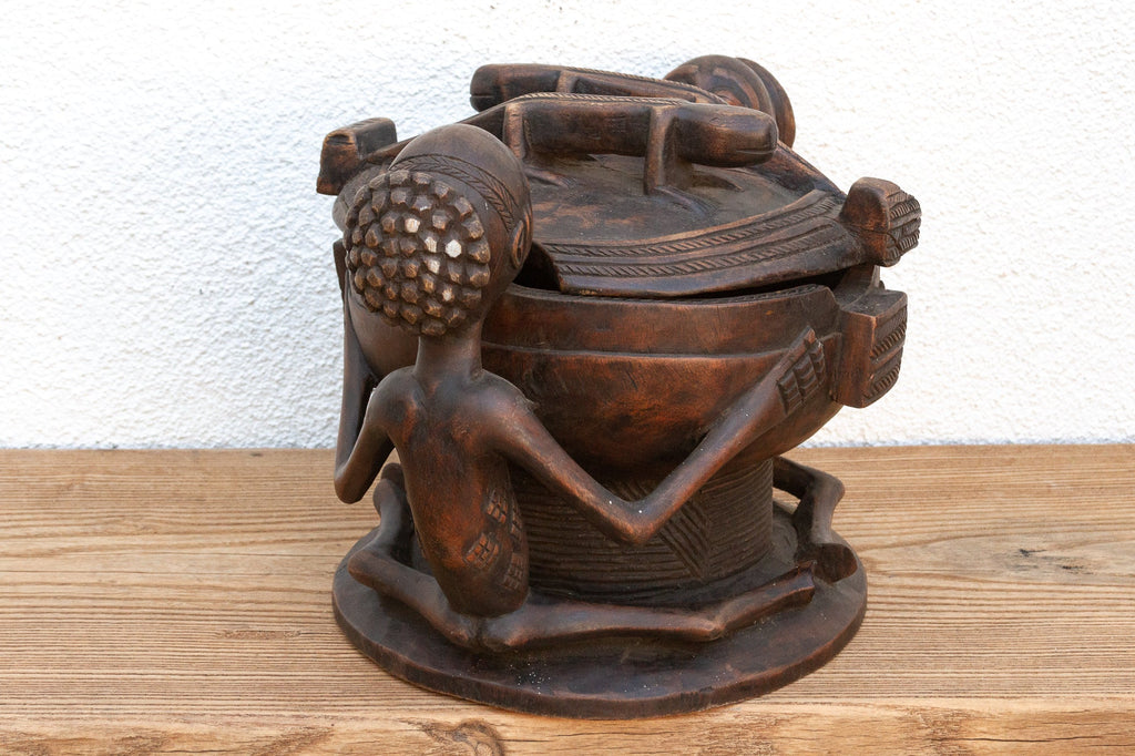 Finely Carved African Divination Bowl
