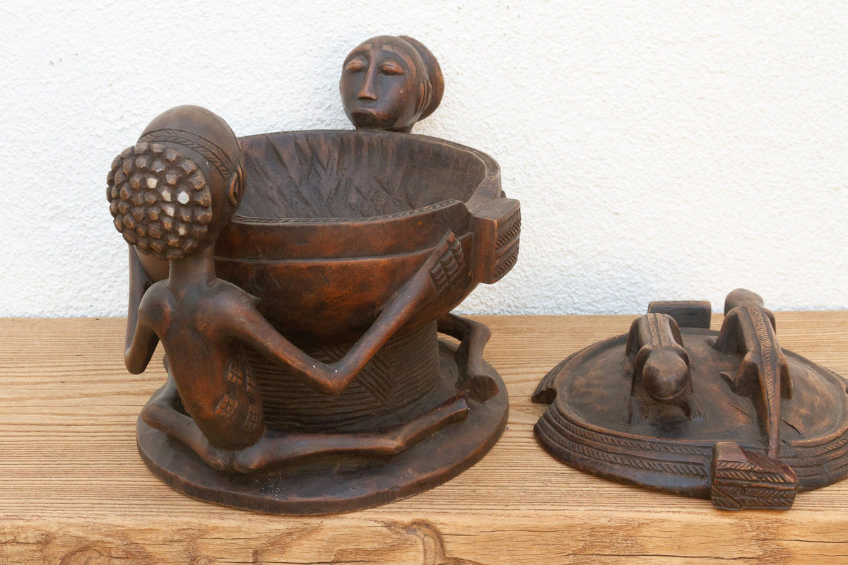 Finely Carved African Divination Bowl