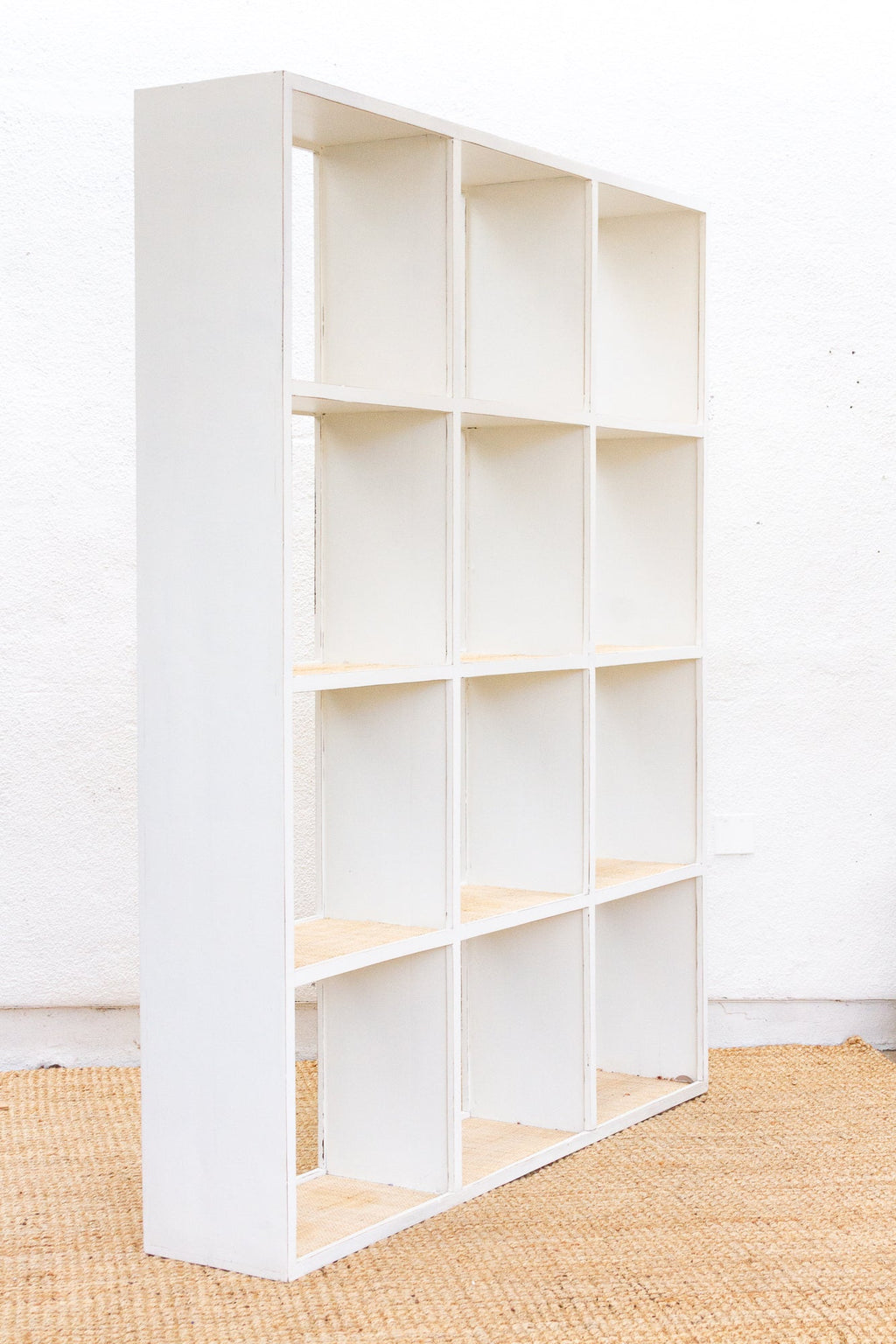 Large Vintage Acacia Wood Painted Bookcase