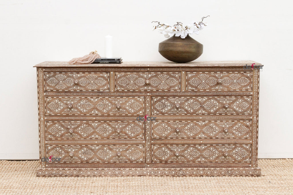 Exquisite Inlay 72" Long Royal Dresser