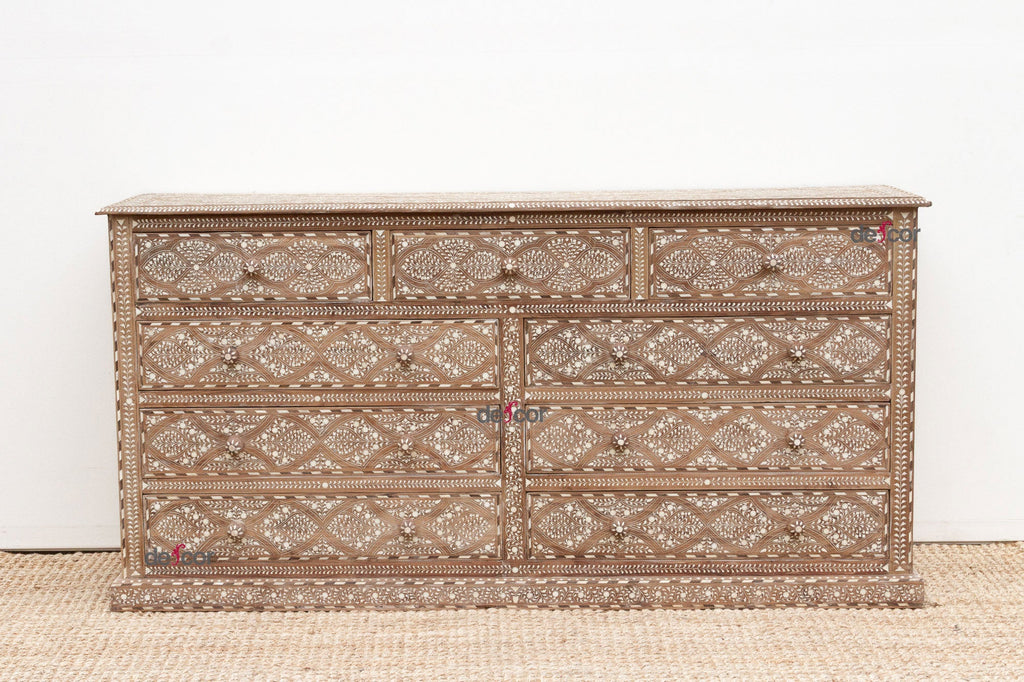 Exquisite Inlay 72" Long Royal Dresser
