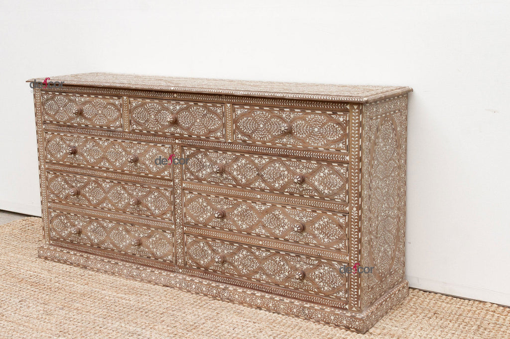 Exquisite Inlay 72" Long Royal Dresser