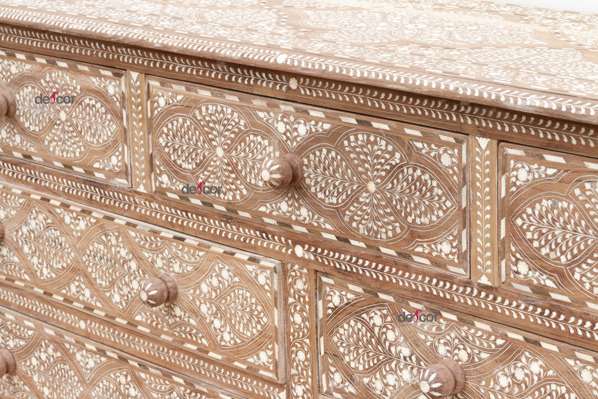Exquisite Inlay 72" Long Royal Dresser