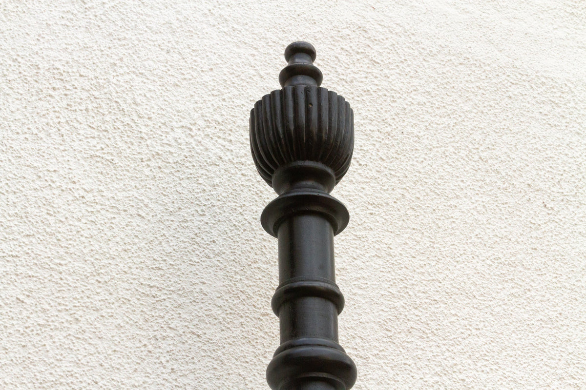 Finely Carved British Colonial Ebonized King Bed