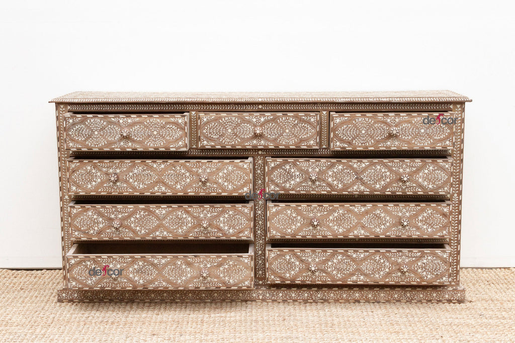Exquisite Inlay 72" Long Royal Dresser
