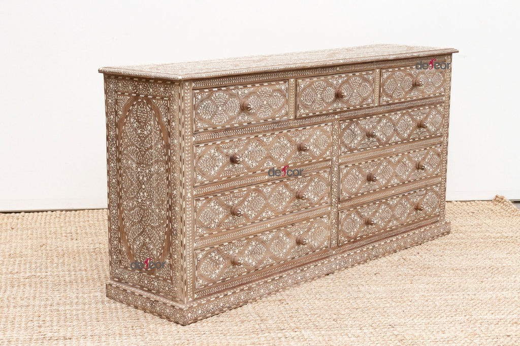 Exquisite Inlay 72" Long Royal Dresser