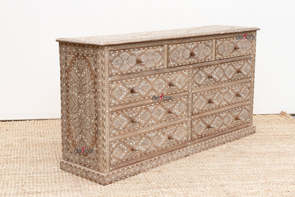 Exquisite Inlay 72" Long Royal Dresser
