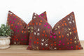 Sangrur Symmetry, Antique Phulkari Lumbar Pillow Covers