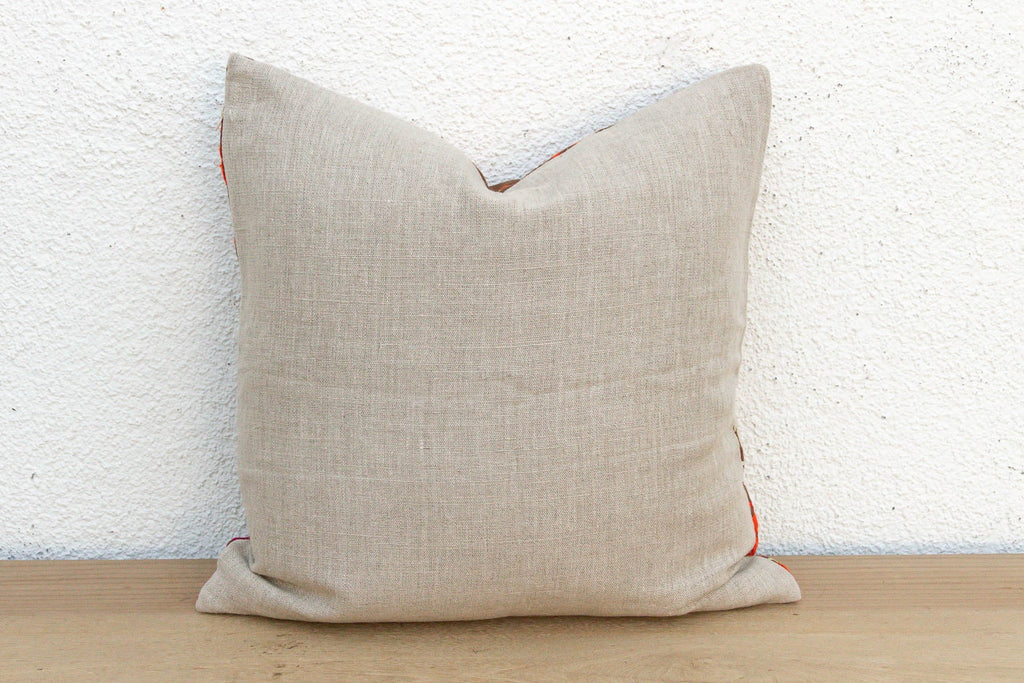 Saffron Labytinth, Antique Phulkari Pillow Cover