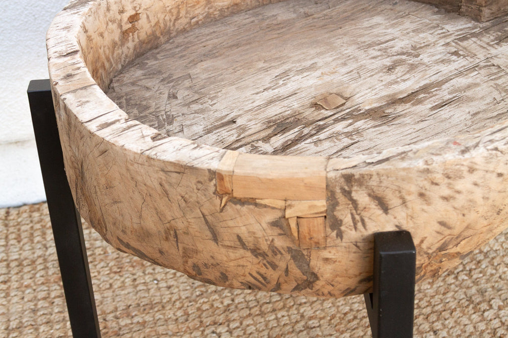 French Farmhouse Dough Bowl End Table