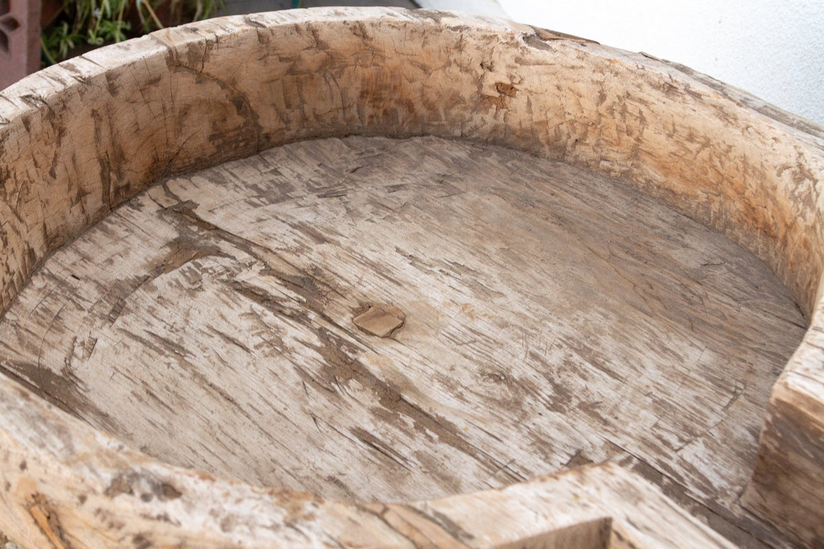 French Farmhouse Dough Bowl End Table
