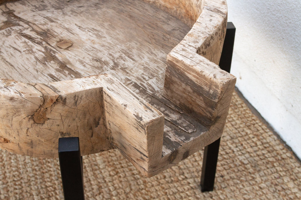 French Farmhouse Dough Bowl End Table