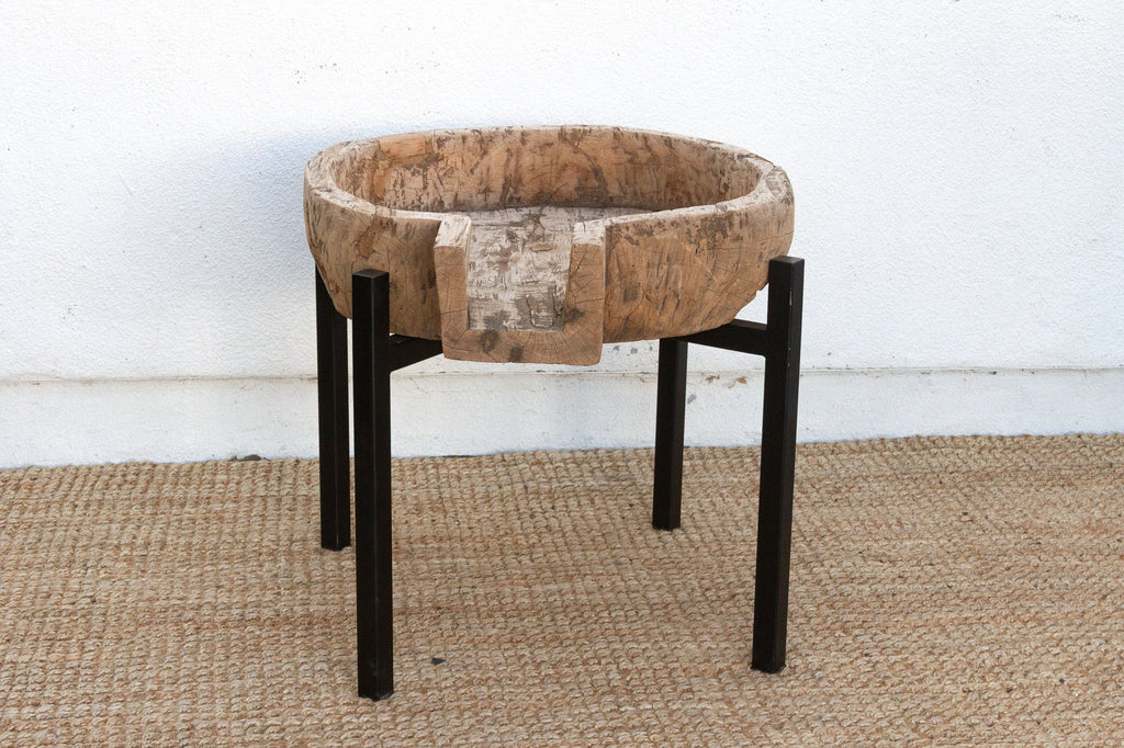 French Farmhouse Dough Bowl End Table