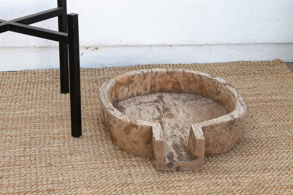 French Farmhouse Dough Bowl End Table