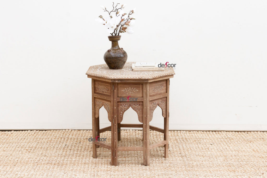 Royal Mandala Inlay Octagonal End Table