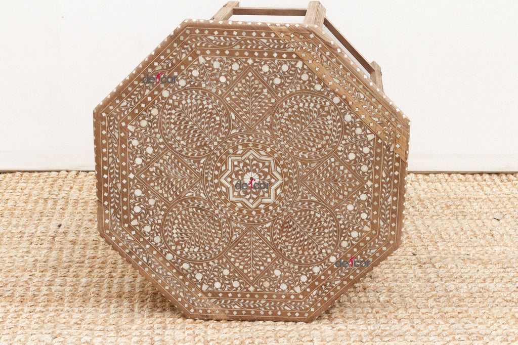 Royal Mandala Inlay Octagonal End Table